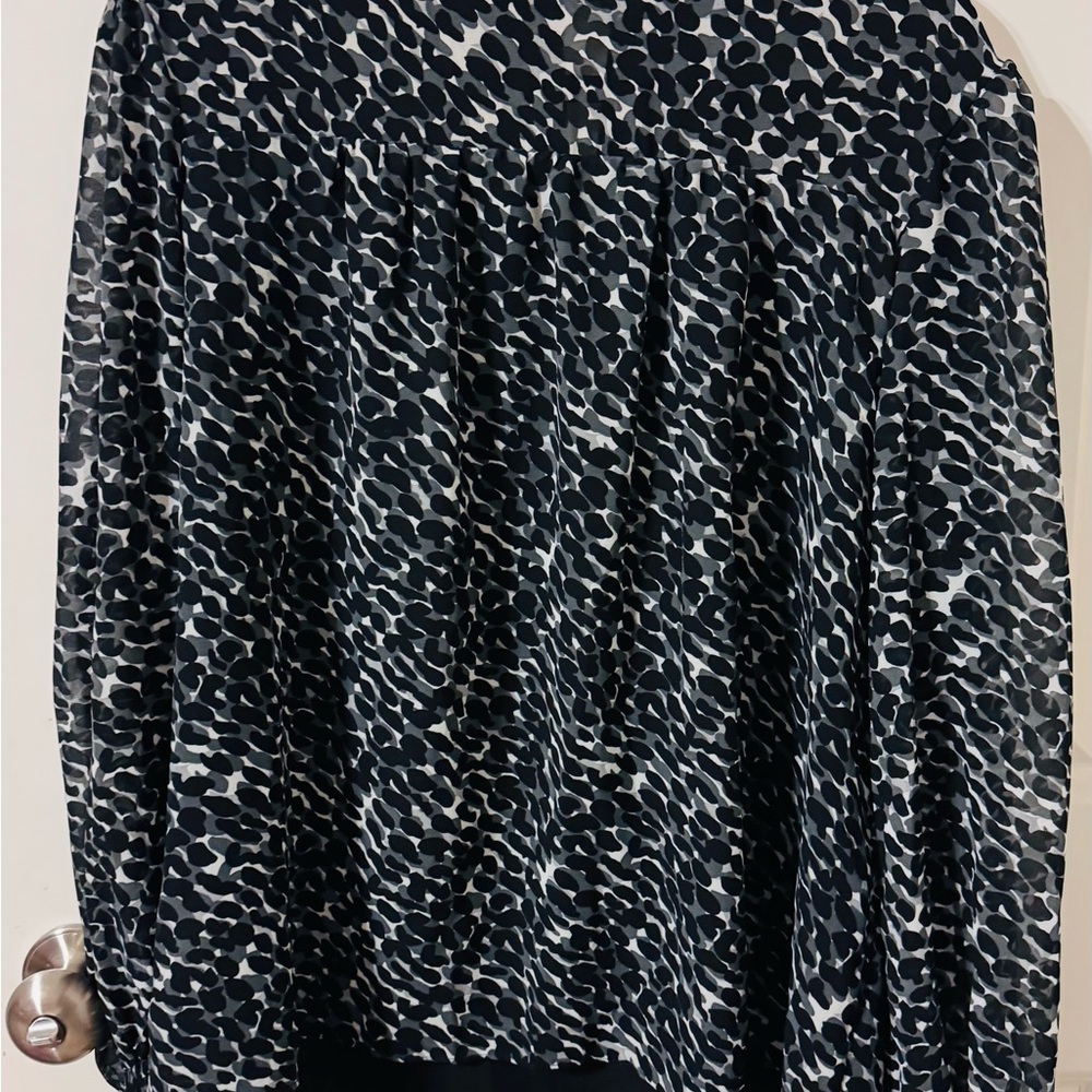 Premise Black Long Sleeve Boxy Blouse